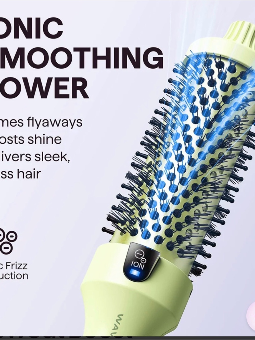 Wavytalk 1.5” Lime Green Hot Air Styling Brush with Ionic Technology - Picture 5 of 8